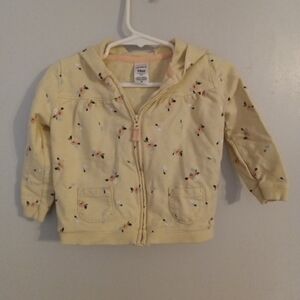 Carter's 18 M Yellow Floral Matching Hoodie & Jacket Set